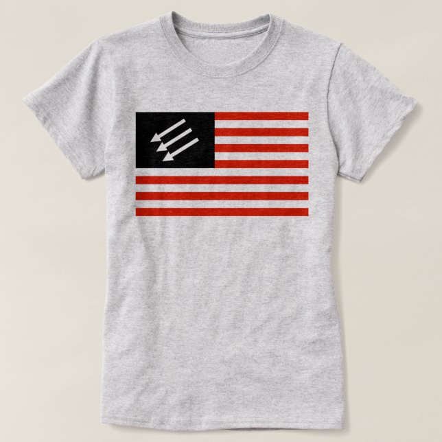 Antifascistisk amerikansk Flagga T Shirt (Design framsida)