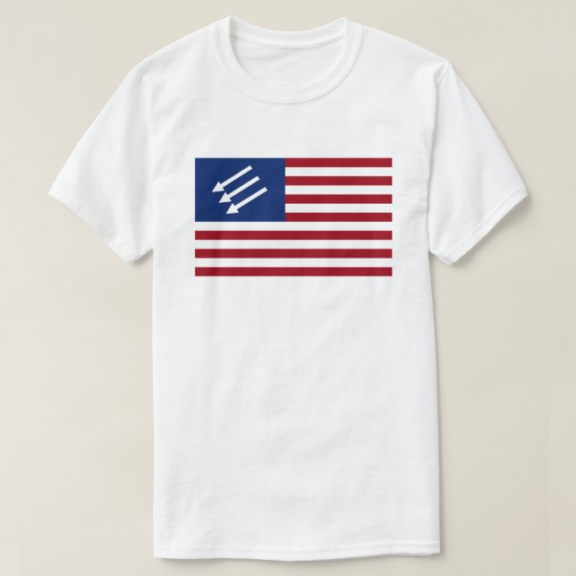 Antifascistisk amerikansk Flagga T Shirt (Design framsida)