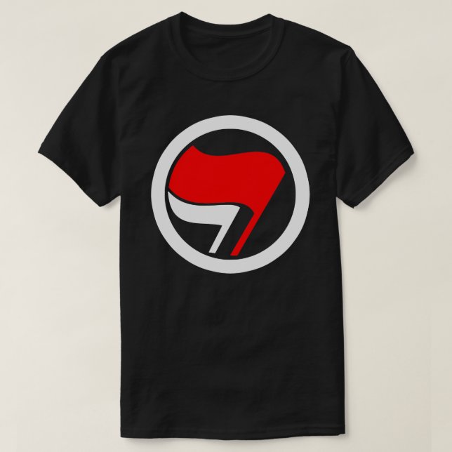 Antifascistisk Flagga omvänd T Shirt (Design framsida)