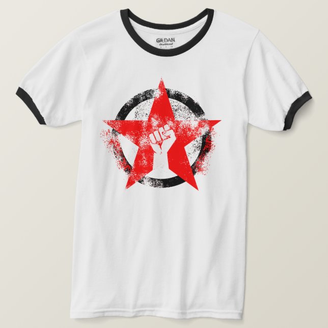 Antifascistisk stjärna t shirt (Design framsida)