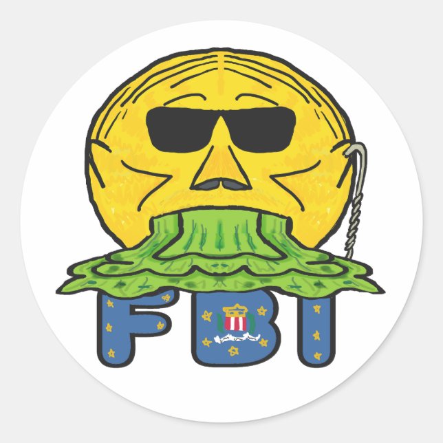 AntiFBI Runt Klistermärke (Framsida)
