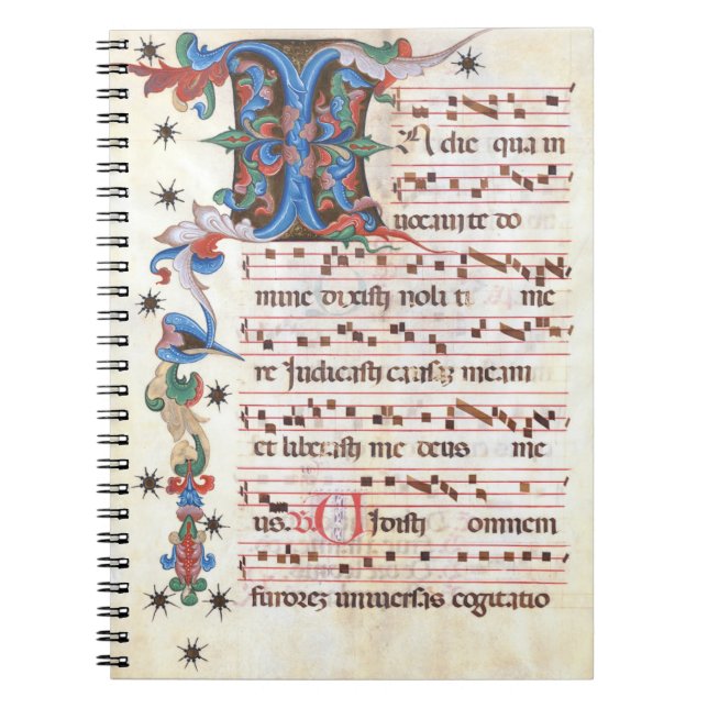 Antifhon Gregoriant Chant Medieval Manuscript Anteckningsbok (Framsidan)