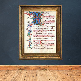 Antifhon Gregoriant Chant Medieval Manuscript Poster