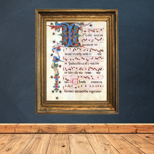 Antifhon Gregoriant Chant Medieval Manuscript Poster
