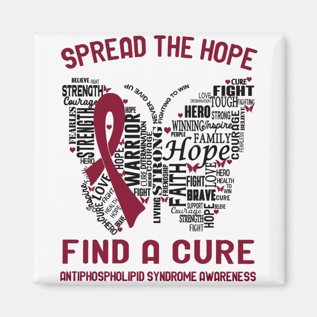 Antifosfolipid Syndrome Awareness Month Ribbon Magnet (Framsidan)