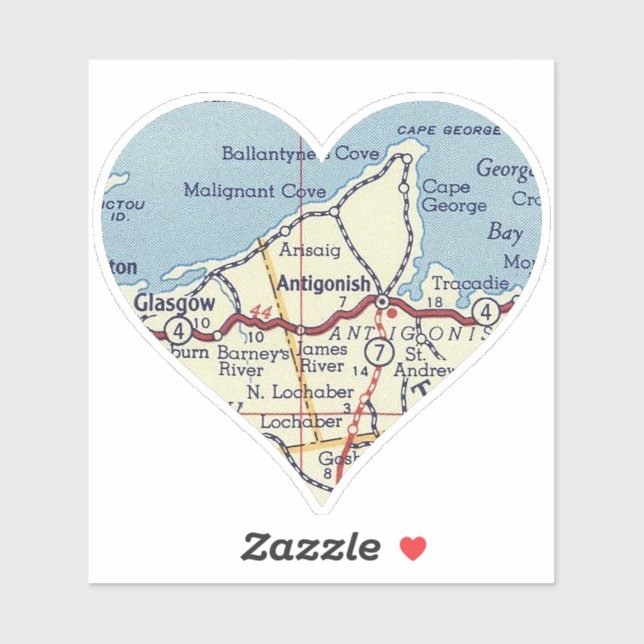 Antigonish Nova Scotia Retro Karta Klistermärken (Ark)