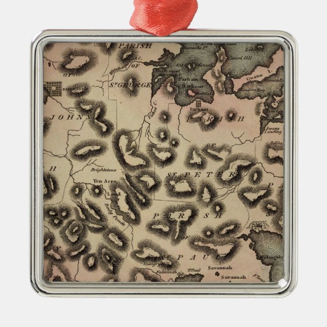 Antigua 2 julgransprydnad metall (Framsidan)