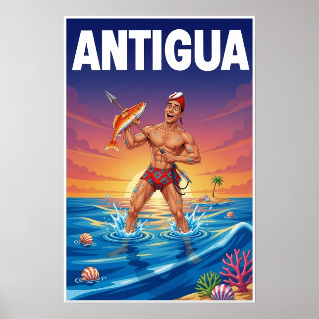 Antigua-affisch Poster (Framsidan)
