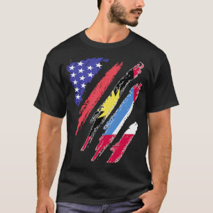 Antigua American Patriot Grown Heart Flagga Rand T Shirt