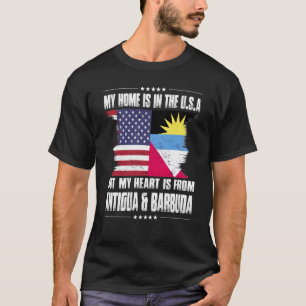 Antigua American Patriot Grown Proud Home Heart US T Shirt
