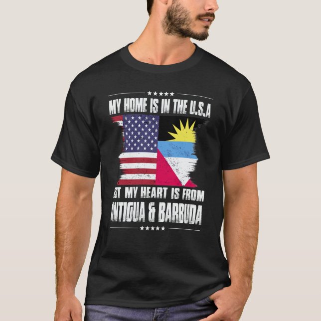Antigua American Patriot Grown Proud Home Heart US T Shirt (Framsida)