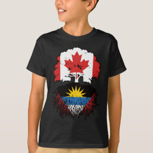 Antigua Antiguan Canadian Träd Roots Flagga T Shirt