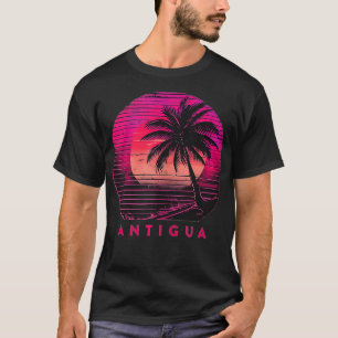 Antigua Barbuda Beach Handflatan Träd, sommarsolne T Shirt