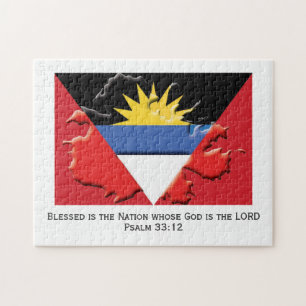 ANTIGUA BARBUDA Blad nation ANTIGUAN FLAGGA Pussel