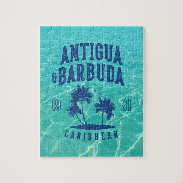Antigua & Barbuda Caribbean Palm Tree Pussel (Vertikal)