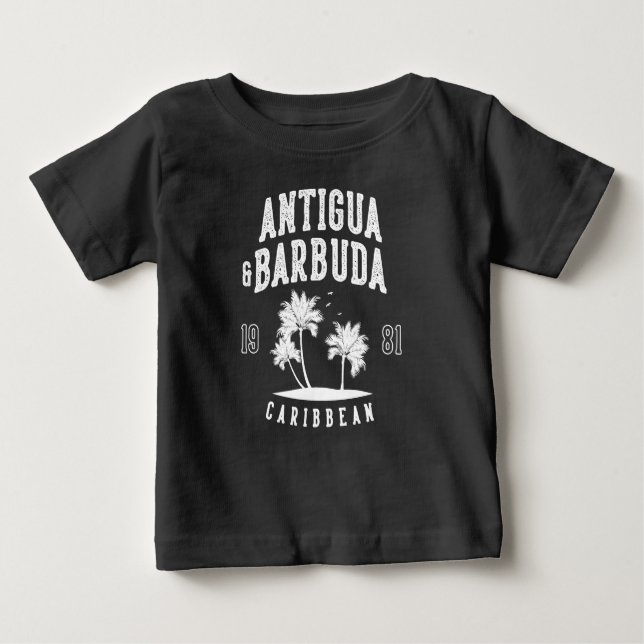 Antigua & Barbuda Caribbean Palm Tree T Shirt (Framsida)