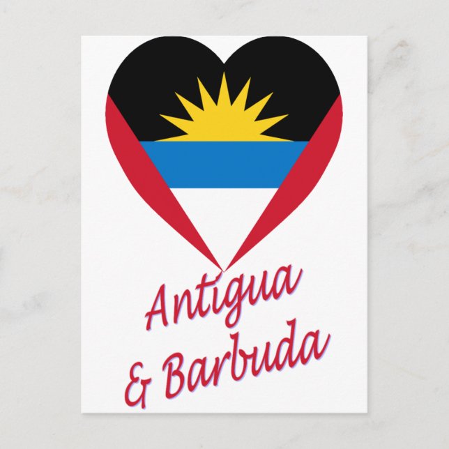 Antigua & Barbuda Flagga Heart Vykort (Framsida)