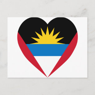Antigua & Barbuda Flagga Heart Vykort