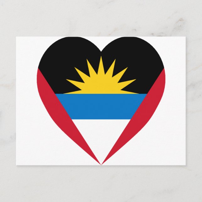 Antigua & Barbuda Flagga Heart Vykort (Framsida)