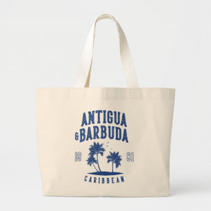 Antigua & Barbuda Karibisk Palmlängd Jumbo Tygkasse