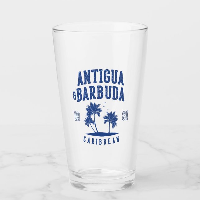 Antigua & Barbuda Karibisk Palmlönn Glaskopp (Framsida)