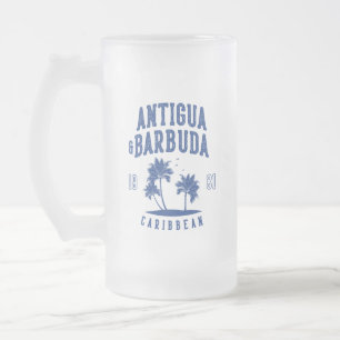Antigua & Barbuda Karibisk Palmltree Frostat Ölglas