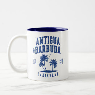 Antigua & Barbuda Karibisk Palmltree Två-Tonad Mugg