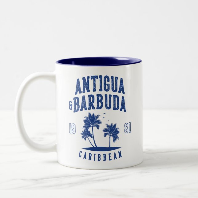 Antigua & Barbuda Karibisk Palmltree Två-Tonad Mugg (Vänster)