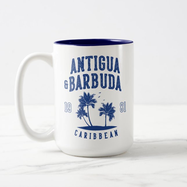 Antigua & Barbuda Karibisk Palmltree Två-Tonad Mugg (Vänster)