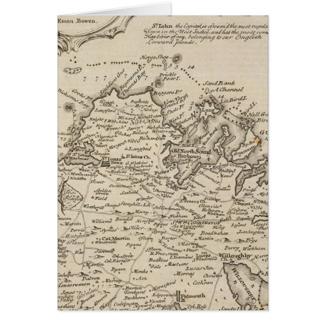 Antigua eller Antego Hälsningskort (Framsidan)