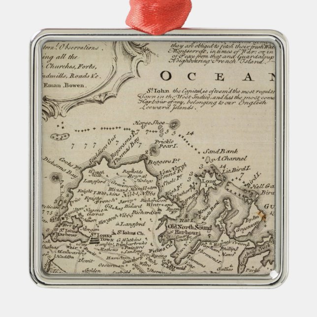 Antigua eller Antego Julgransprydnad Metall (Framsidan)