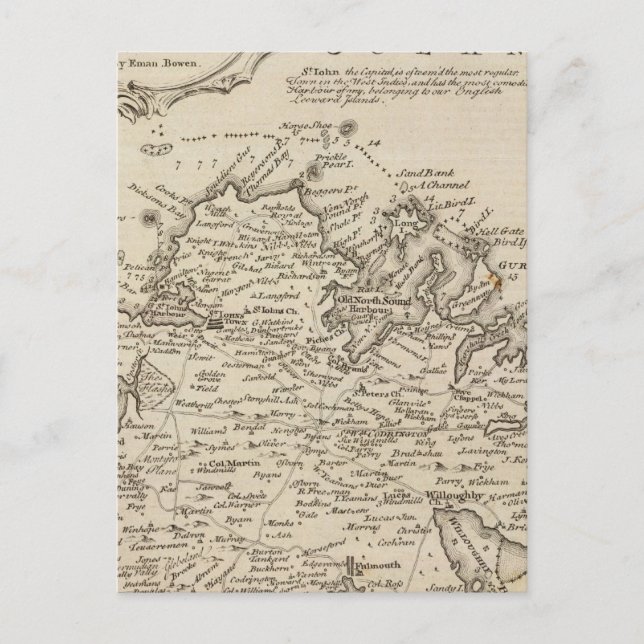 Antigua eller Antego Vykort (Framsida)