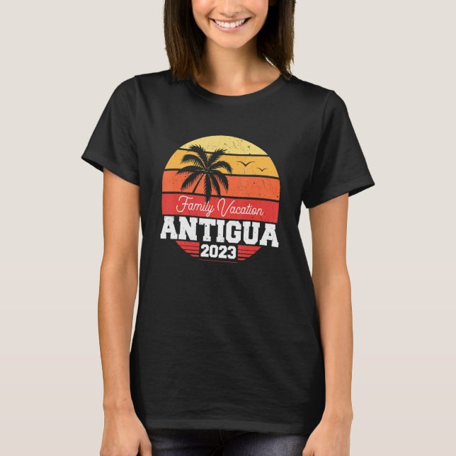 Antigua Family Vacation 2023 Matching Holiday Summ T Shirt (Framsida)