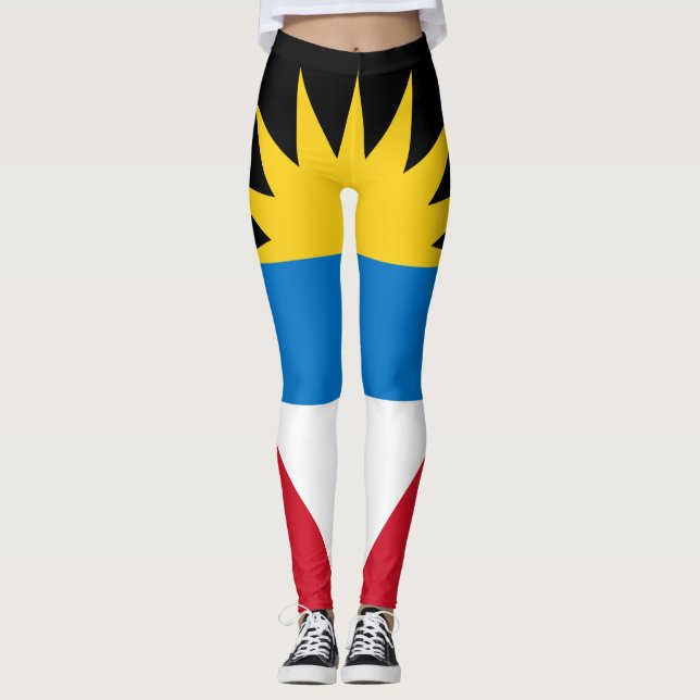Antigua Flagga Antiguan Barbudan Karibival Leggings (Framsida)