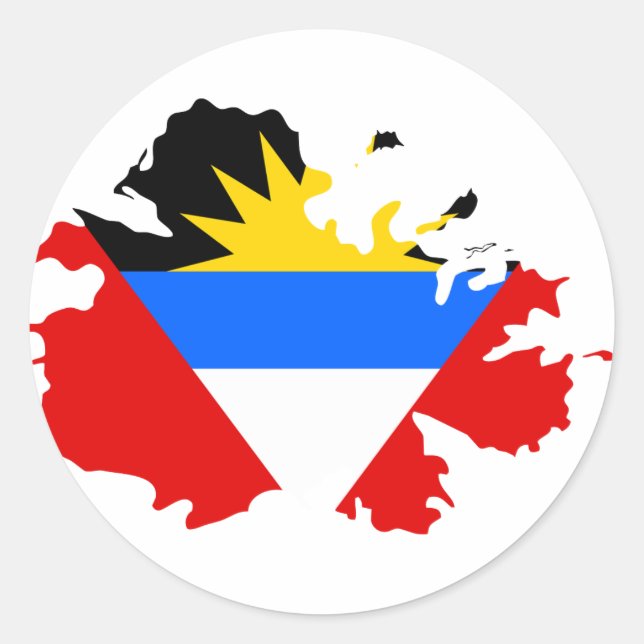 Antigua flagga karta runt klistermärke (Framsida)