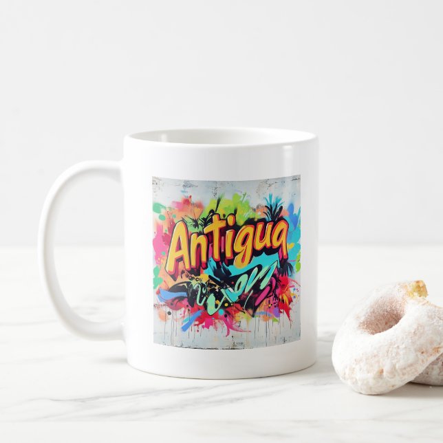 Antigua Graffiti Vibes: Island Street Art Ed Kaffemugg (Med munk)