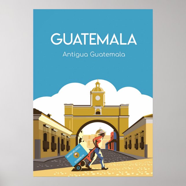 Antigua Guatemala-reseaffisch Poster (Framsidan)