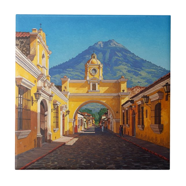 Antigua Guatemala Travel Kakelplatta (Framsidan)