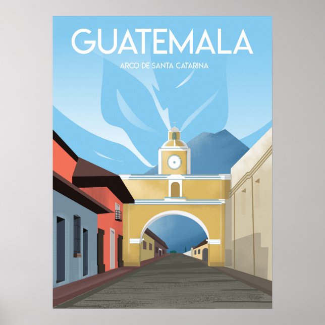 Antigua Guatemala Travel Poster (Framsidan)