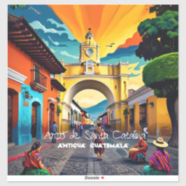 Antigua Guatemala Travel Vintage Retro Klistermärken