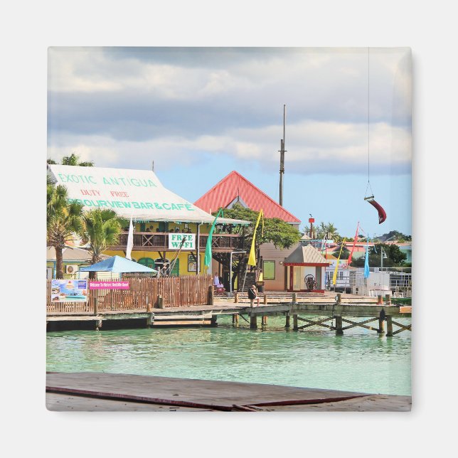 Antigua, Island i Karibien Magnet (Framsidan)