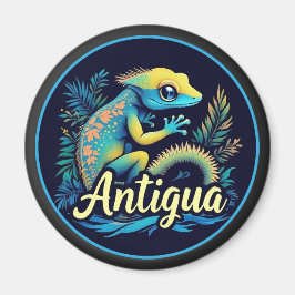 Antigua Island Karibiska Gecko Magnet