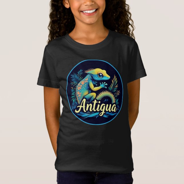 Antigua Island Karibiska Gecko T Shirt (Framsida)
