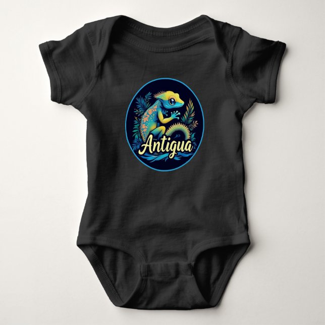 Antigua Island Karibiska Gecko T Shirt (Framsida)