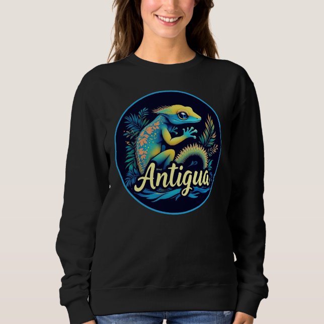 Antigua Island Karibiska Gecko T Shirt (Framsida)
