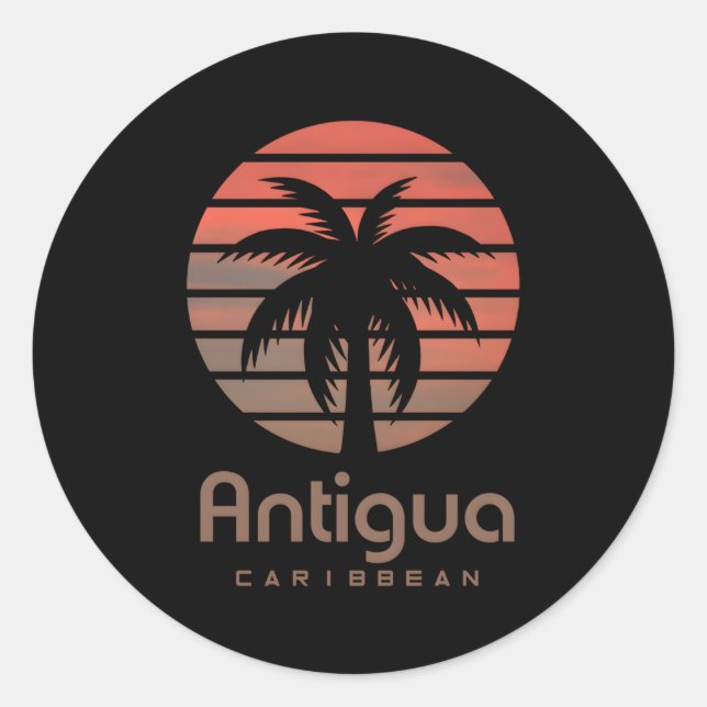 Antigua Karibik Runt Klistermärke (Framsida)