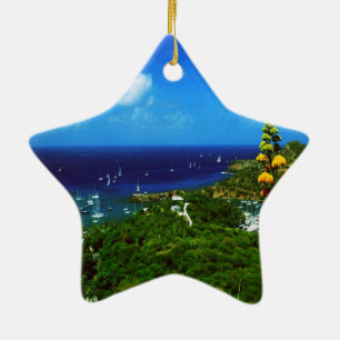 Antigua karibisk ö julgransprydnad keramik