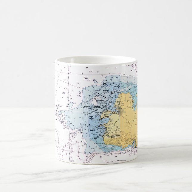 Antigua nautisk kartmugg kaffemugg (Center)