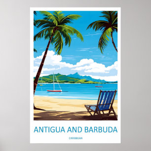 Antigua och Barbuda Affisch Nationell Vintage Resa