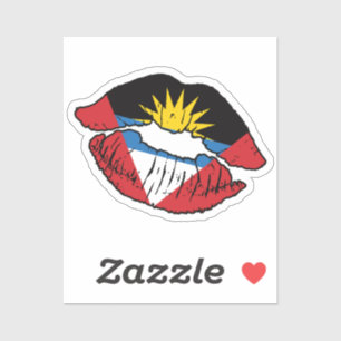 Antigua och Barbuda Antiguan Lipstick Kärlek Flagg Klistermärken